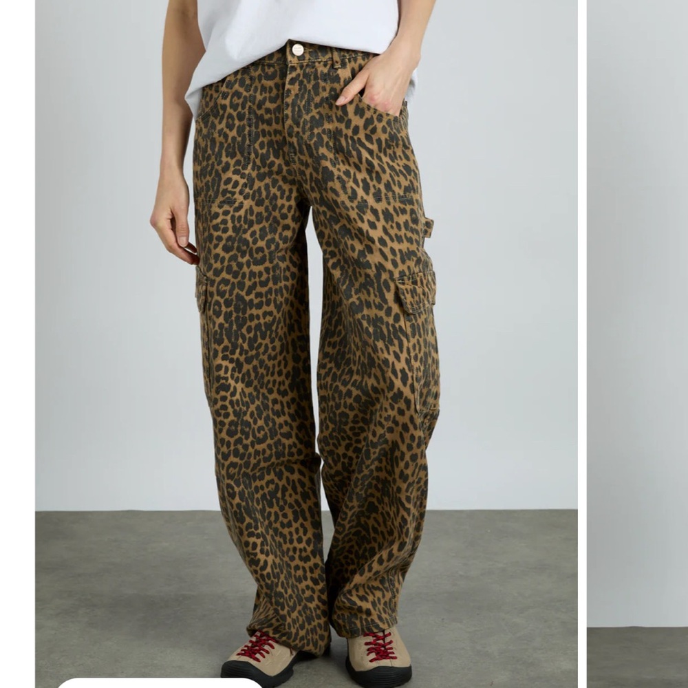 Damson Madder Cargo Jeans - Leopard size UK12